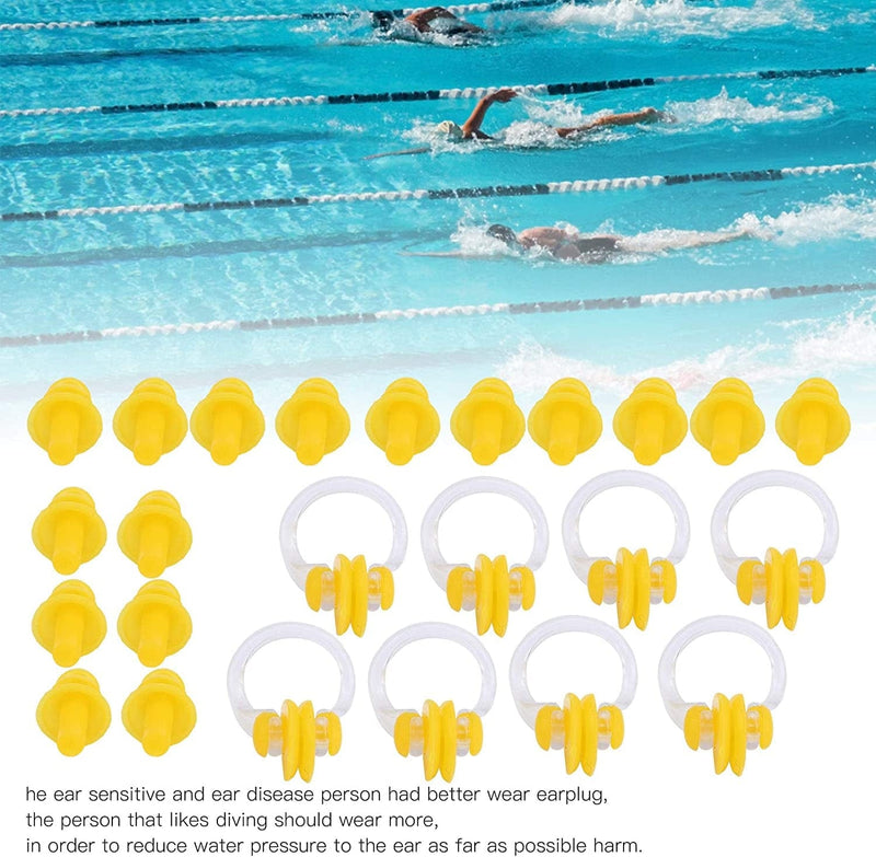 LAIONTY Swimming Nose and Ear Protector with Storage Box, Eight Sets of Silicone Underwater Sports Nose Clip Ear Plug Sets Sporting Goods > Outdoor Recreation > Boating & Water Sports > Swimming LAIONTY   