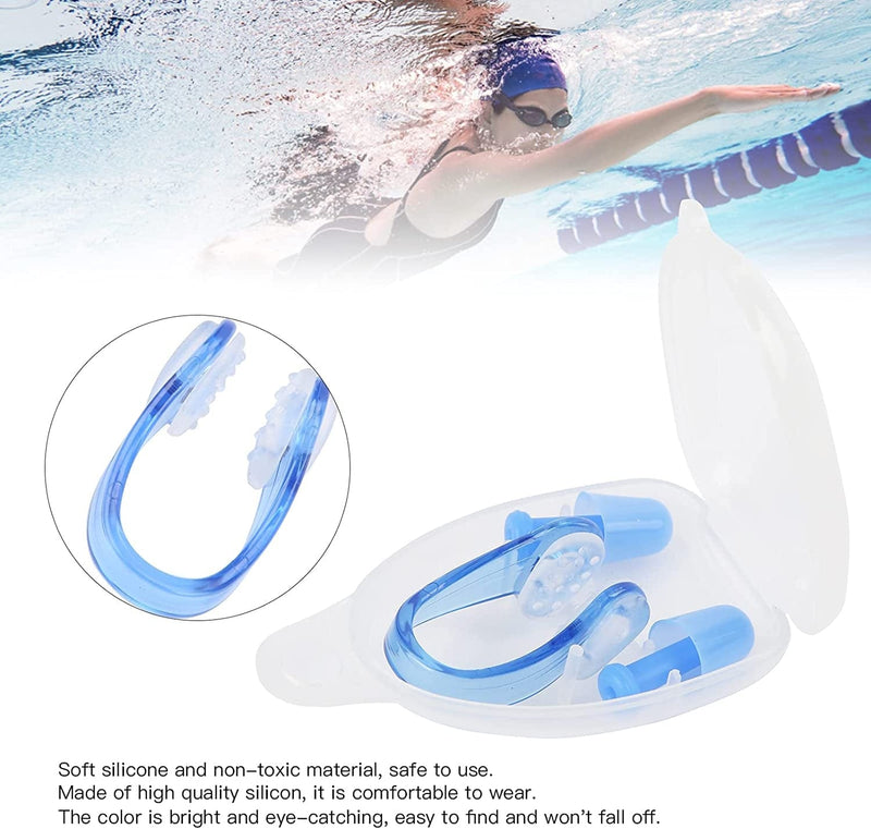 LAIONTY Waterproof Swimming Ear Nose Protector Kit with Storage Box, Portable Ear Plugs and Nose Clip Tool Sporting Goods > Outdoor Recreation > Boating & Water Sports > Swimming LAIONTY   
