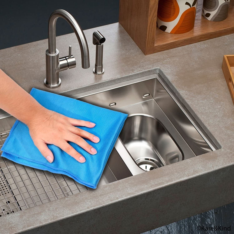 Large 20X16 Inch Microfiber Cleaning Cloth (2 Pack) for Polishing Stainless Steel and Glass to a Perfect Shine - Requires No Cleaning Detergent - Ideal for Kitchen Appliances, Windows, Screens, Etc