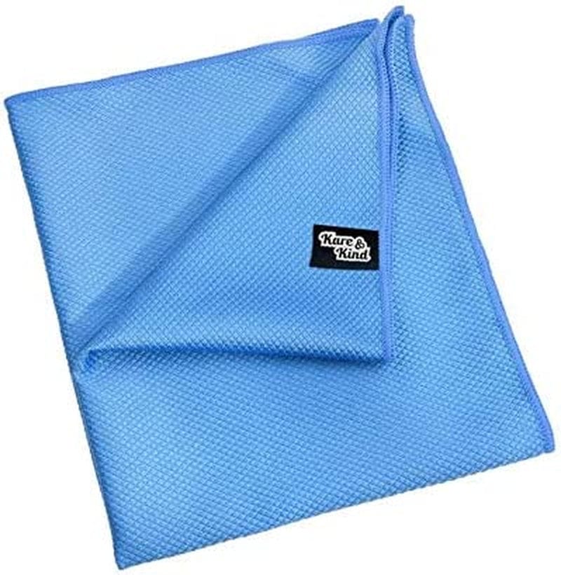 Large 20X16 Inch Microfiber Cleaning Cloth (2 Pack) for Polishing Stainless Steel and Glass to a Perfect Shine - Requires No Cleaning Detergent - Ideal for Kitchen Appliances, Windows, Screens, Etc Home & Garden > Household Supplies > Household Cleaning Supplies Kare & Kind Blue 2x 16*20 inch Cloth 