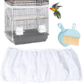 Large Bird Cage Seed Catcher, Dust-Proof Bird Cage Cover, Nylon Bird Cage Skirt Bird Seed Catche - Bird Cage Accessories for Parakeet Macaw African round Square Cages with Small Broom (White - 1) Animals & Pet Supplies > Pet Supplies > Bird Supplies > Bird Cages & Stands LOHO MAGICA White - 1  