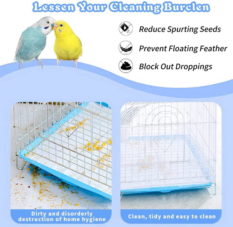 Large Bird Cage Seed Catcher, Dust-Proof Bird Cage Cover, Nylon Bird Cage Skirt Bird Seed Catche - Bird Cage Accessories for Parakeet Macaw African round Square Cages with Small Broom (White - 1) Animals & Pet Supplies > Pet Supplies > Bird Supplies > Bird Cages & Stands LOHO MAGICA   