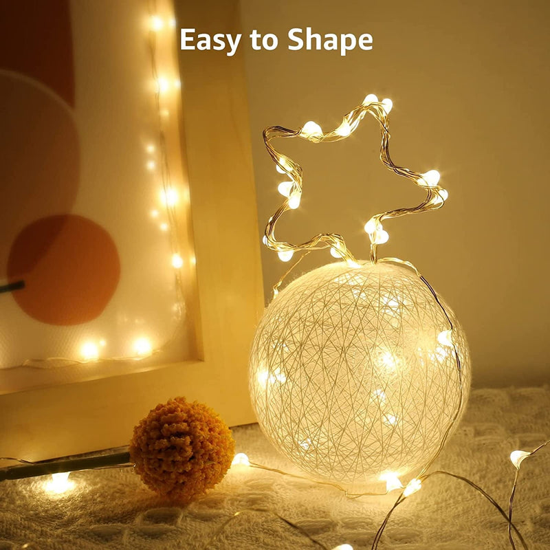 LE Fairy Light Battery Operated, Warm White, 3.3Ft 20 Micro Starry LED, Waterproof Decorative Cooper Wire String Light for Indoor Outdoor Wedding, Party, Bedroom, Mason Jar, Craft and More, Pack of 4 Home & Garden > Lighting > Light Ropes & Strings LE   