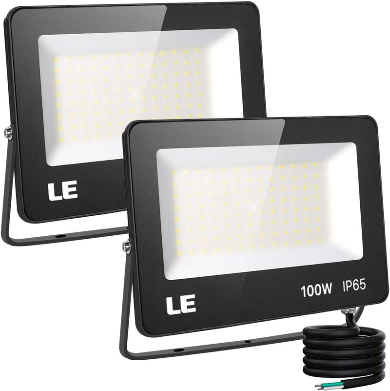 LE LED Flood Lights Outdoor 50W, 4200LM 5000K Daylight White Super Bright Lighting, IP65 Waterproof, Flexible Stand Outdoor Floodlights for Garden, Yard, Party and Patio, 2 Pack Home & Garden > Lighting > Flood & Spot Lights LE 100.0  
