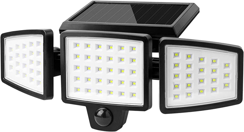 LE Solar Flood Lights Outdoor, Motion Activated Security Lights, WL4000 High Brightness, 3 Adjustable Heads 270° Wide Lighting Angle, IP65 Waterproof, Wireless Wall Lamp for Porch Yard Garage, 2 Packs Home & Garden > Lighting > Flood & Spot Lights LE 1  