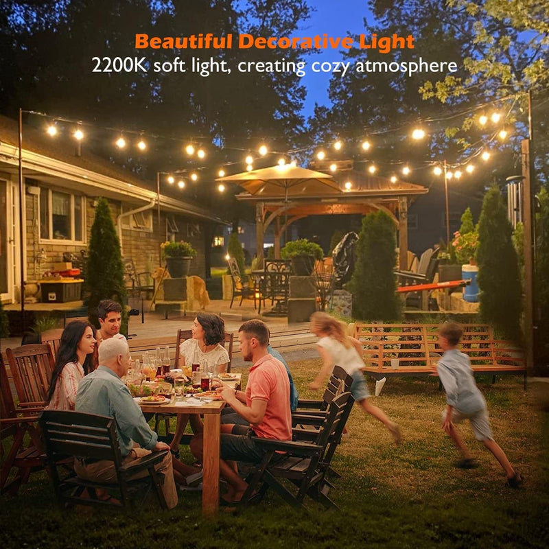 LECLSTAR 96FT (2X48Ft) LED Outdoor String Lights Commercial Grade Strand 32 Dimmable Shatterproof Edison Vintage Bulbs, UL Listed Heavy-Duty Decorative Patio Café Lights, Porch Market Lights Home & Garden > Lighting > Light Ropes & Strings LED Light Shop   