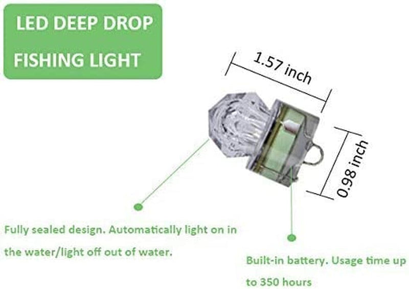 LED 5PACK Diamond Designed Deep Drop Underwater Fishing Flashing Light Bait Lure Squid, 500Hrs Lifespan, 1000M Deep Home & Garden > Pool & Spa > Pool & Spa Accessories Lou's Fishing Supply   