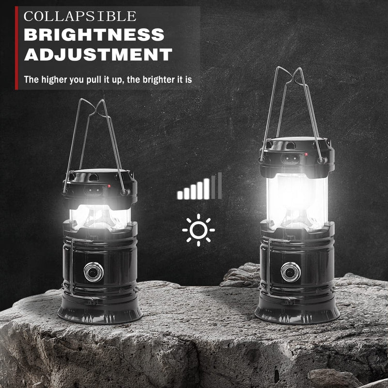 LED Camping Lantern Emergency Light Solar AC Rechargeable, 4-Pack, Civikyle Portable Flashlight Outdoor Lamp Camping Accessories Gear Supplies Hurricane Storm Home Power Outage Kit Home & Garden > Lighting > Lamps Civikyle   