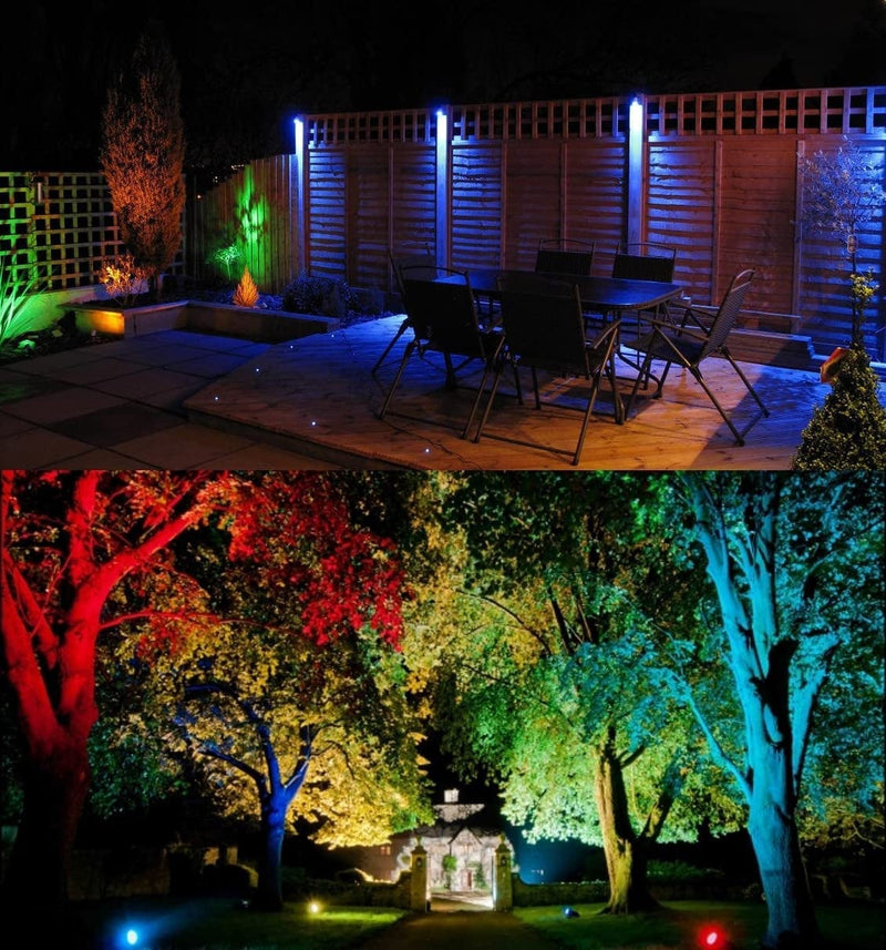 LED Color Landscape Outdoor Spotlight - 120V 25W Remote Waterproof Spot Lights for Yard Garden Tree House Halloween Christmas Lighting
