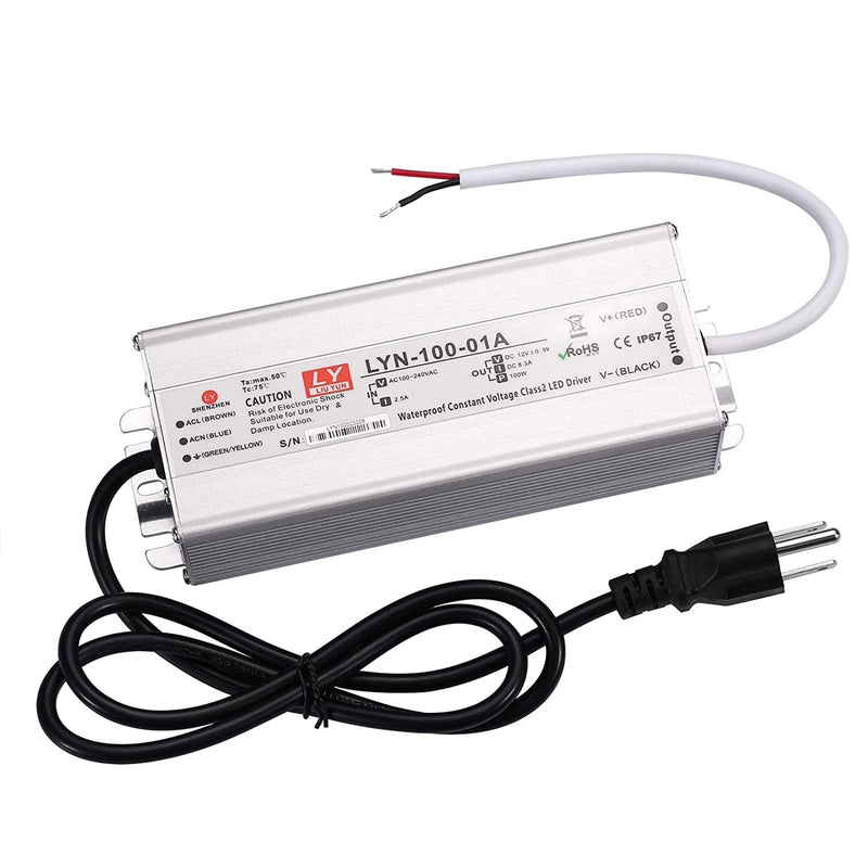 LED Driver 100 Watts 110V AC to 12V DC Low Voltage Output, IP67 Waterproof Power Low Voltage Transformer Adapter with 3 Pin Plug LED Cable for LED Light Bar, Indoor and Outdoor Light String Home & Garden > Pool & Spa > Pool & Spa Accessories LY LIU YUN 100.0 Watt Hours  