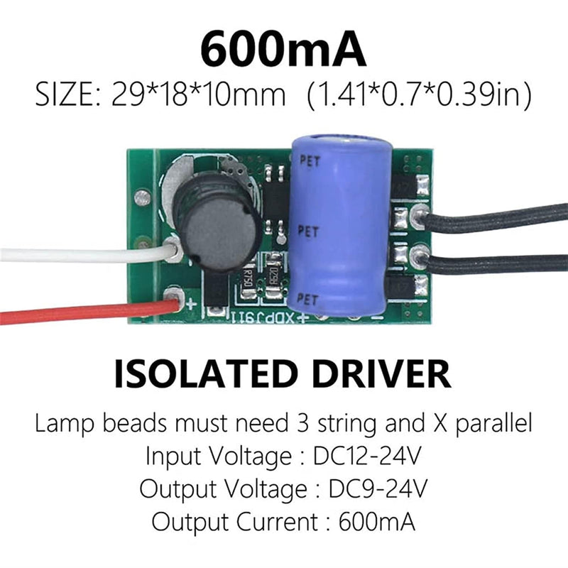 LED Driver 3X3W 3X4W 10W 12W DC12-24V for LED Power Supply Lamp Transformer for LED Underwater Light Controller (Color : DC9-24V 600Ma) Home & Garden > Pool & Spa > Pool & Spa Accessories ROWITA   