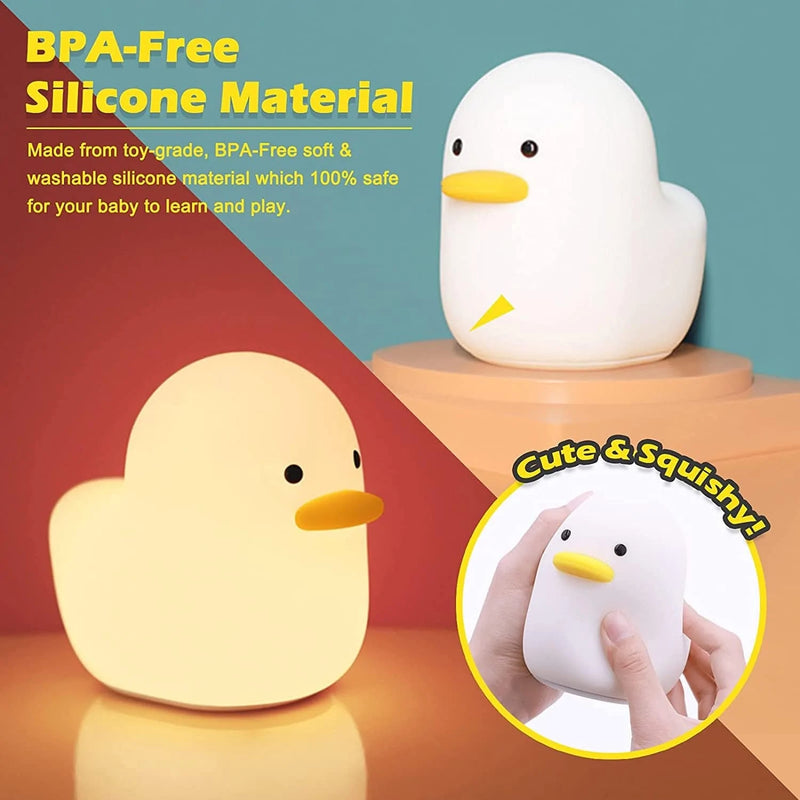 LED Duck Night Light, Silicone Nursery Night Lamp, USB Rechargeable Cute Animal Bedside Lamp with Touch Control & Timer Setting for Bedroom Home Decoration Home & Garden > Lighting > Night Lights & Ambient Lighting SFgift   