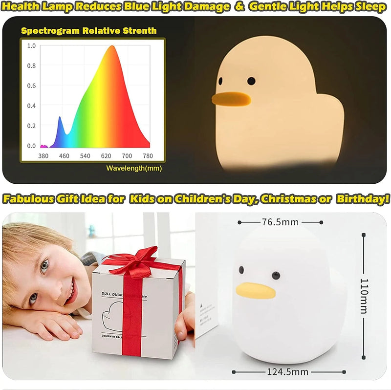 LED Duck Night Light, Silicone Nursery Night Lamp, USB Rechargeable Cute Animal Bedside Lamp with Touch Control & Timer Setting for Bedroom Home Decoration Home & Garden > Lighting > Night Lights & Ambient Lighting SFgift   