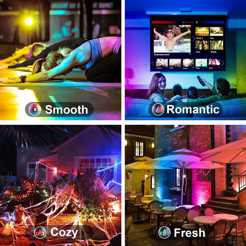 LED Flood Light Outdoor RGB Stage Lights Color Changing + 400W Equivalent 2700K Warm White 4000Lm(Remote Control, 120 Colors Strobe, Dimmable, Timing, US 3-Plug) Wall Wash Landscape Spotlight 6 Pack Home & Garden > Lighting > Flood & Spot Lights HYDONG   