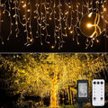 Led Icicle Christmas Lights Outdoor, 19.6 Feet 54 Drops with 306 Led, 8 Modes Waterproof Connectable Twinkle Fairy String Light for Thanksgiving Hanging Icicles (Warm White) Home & Garden > Lighting > Light Ropes & Strings Brightown Warm White 19.6 Feet 