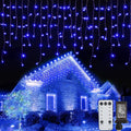 Led Icicle Christmas Lights Outdoor, 19.6 Feet 54 Drops with 306 Led, 8 Modes Waterproof Connectable Twinkle Fairy String Light for Thanksgiving Hanging Icicles (Warm White) Home & Garden > Lighting > Light Ropes & Strings Brightown Blue 66 Feet 