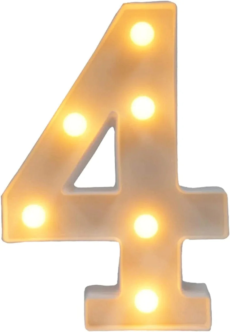 LED Letter Lights Light up Letters Sign Battery Powered Christmas Lamp Home Bar Decoration for Night Light Wedding/Birthday Party (Number 4) … Home & Garden > Lighting > Night Lights & Ambient Lighting Lishian   