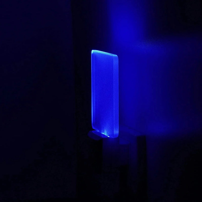 LED Night Light Plug in 4 Pack, Dusk to Dawn Photocell Sensor, Nightlights for Bedroom Bathroom Kitchen, Square Design Blue