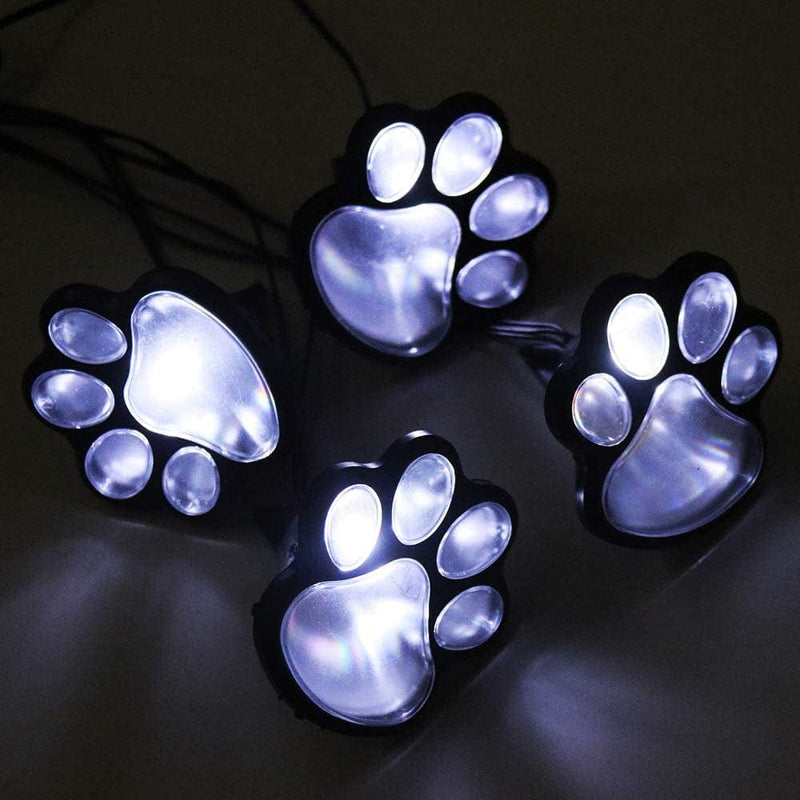 LED Paw Print Solar Lights, Set of 4 Dog,Cat,Puppy Animal Garden Lights Paw Lamp for Pathway,Lawn,Yard,Outdoor Decorations-Solar Paw(White) Home & Garden > Lighting > Lamps Vicila   