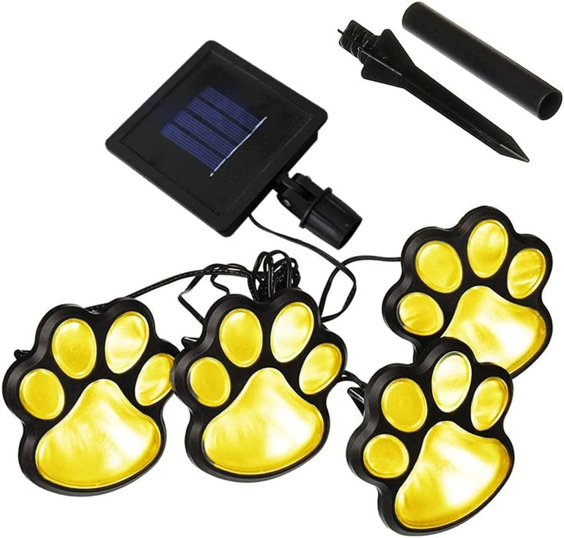 LED Paw Print Solar Lights, Set of 4 Dog,Cat,Puppy Animal Garden Lights Paw Lamp for Pathway,Lawn,Yard,Outdoor Decorations-Solar Paw(White) Home & Garden > Lighting > Lamps Vicila Solar-paw Warm White  