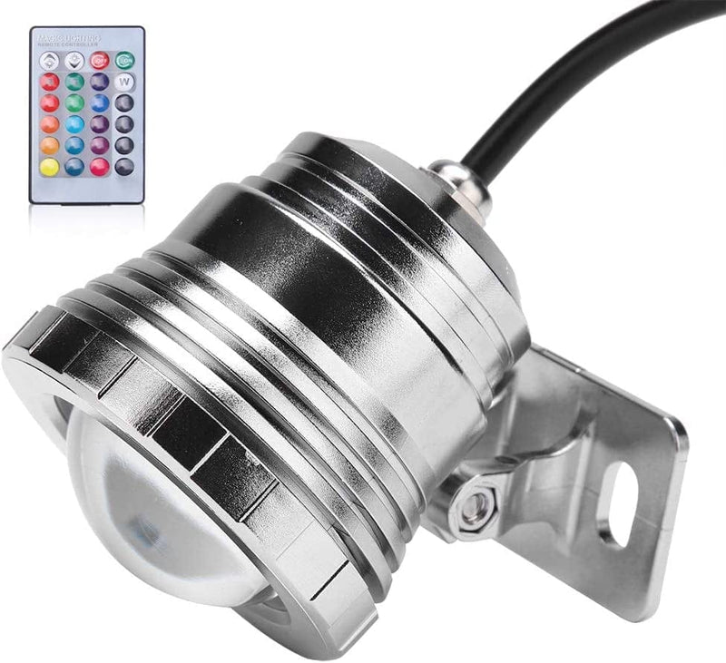 LED Pool Lights, Submersible LED Light Underwater Lamp with Remote 9 LED Bulb Simple Installation Underwater Landscape Light for Outdoor (Silver Plastic Coated Aluminum) Home & Garden > Pool & Spa > Pool & Spa Accessories Zerodis   