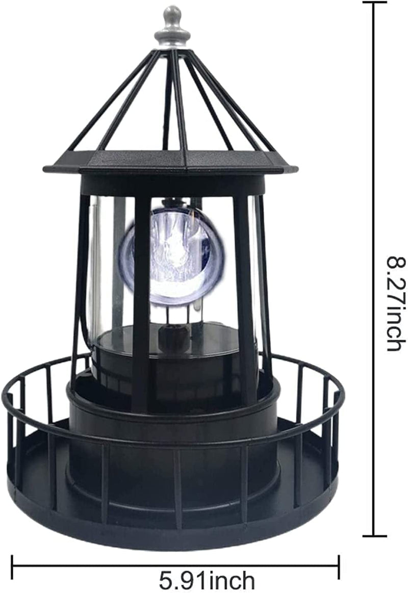 LED Solar Powered Lighthouse, 360 Degree Rotating Lamp Courtyard Decoration Waterproof Garden Smoke Towers Statue Lights for Outdoor Garden Pathway Patio Home & Garden > Lighting > Lamps Rowzzi   