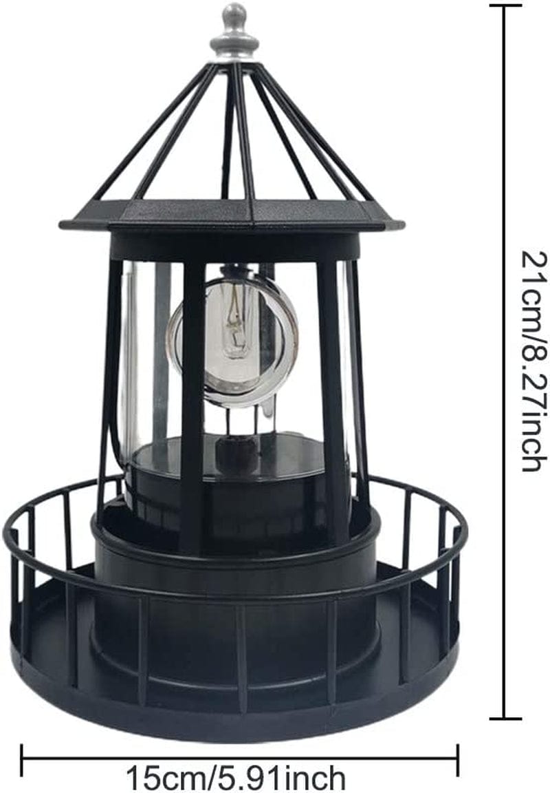 LED Solar Powered Lighthouse 360 Degree Rotating Lighthouse Landscape IP65 Water Resistance Durable Rotatable Outdoor Solar Light Lamp Hanging for Home Garden Yard Decor Home & Garden > Lighting > Lamps BWWNBY   