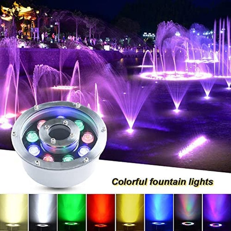 LED Spot Lights Led Fountain Lights Aluminum Alloy Underwater Lights Waterproof IP68 Pond Submersible Pool Lights Garden Hotel (Color : Onecolor, Size : 18W D180X80Mm) Home & Garden > Pool & Spa > Pool & Spa Accessories Yingshanjiaxiu   