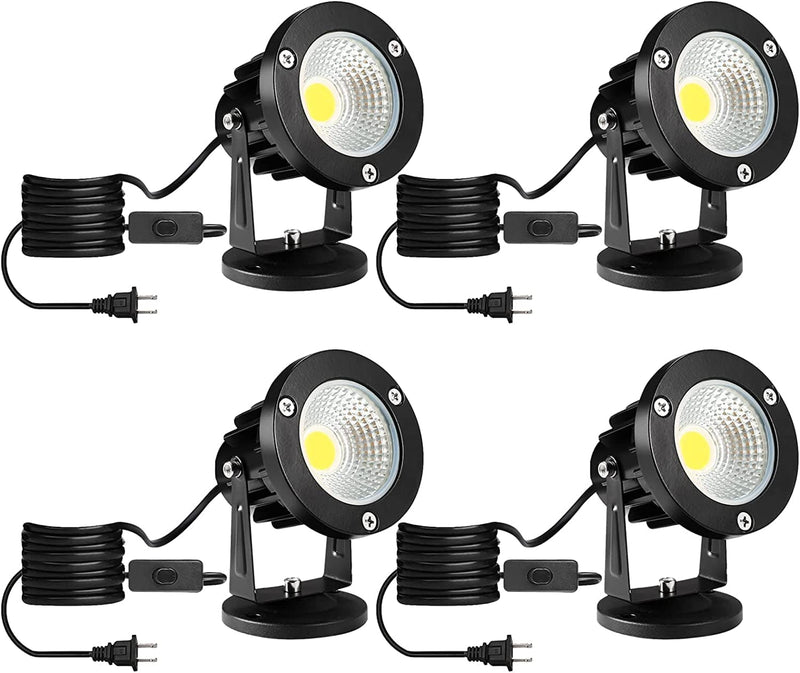 Led Spotlights Outdoor,Lcared Warm White 12W Spot Lights Indoor,120V Ceiling Light,Landscape Lighting for Wall,Pond,Picture,Garden,Yard with US 2-Plug(4 Pack) Home & Garden > Lighting > Flood & Spot Lights LCARED   