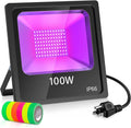 LED UV Black Light 100W LED Blacklight with Plug (10Ft Power Cord) IP66 Ultraviolet Floodlight with Glow Tape Stage Lighting for Halloween Grow Party, Glow in the Dark, DJ Disco, Fluorescent Poster1 Home & Garden > Lighting > Flood & Spot Lights KUKUPPO 100w  