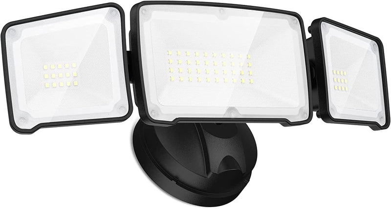 LEPOWER 35W LED Security Light, 3500LM Outdoor Flood Light Fixture, Exterior Lights with 3 Adjustable Heads, 5500K, IP65 Waterproof for Garage, Yard, Porch (White)