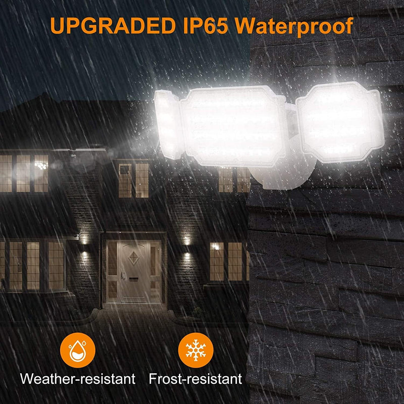 LEPOWER 4500LM LED Flood Light Outdoor, Switch Controlled LED Security Light, 45W Exterior Outdoor Light, 5000K, ETL Certificated, 3 Adjustable Heads IP65 Waterproof for Garage, Yard, Porch