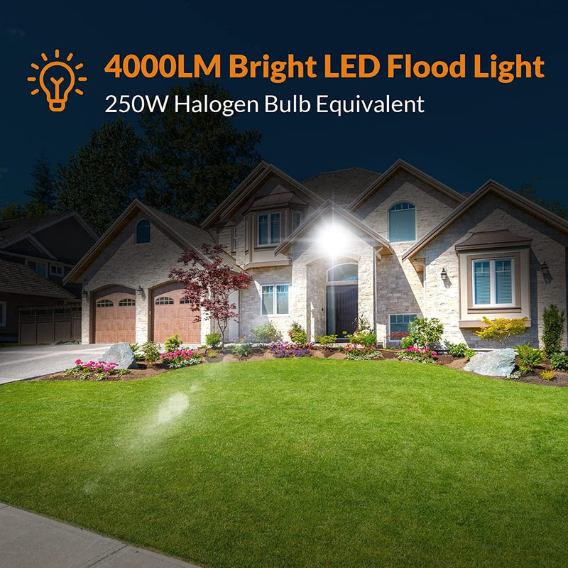 LEPOWER 50W LED Flood Light Outdoor, Work Light Plug In, 250W Halogen Bulb Equivalent, 4000LM, 6000K, IP66 Waterproof, Outdoor LED Lights Fixture for Backyard, Garden, Garage, Playground