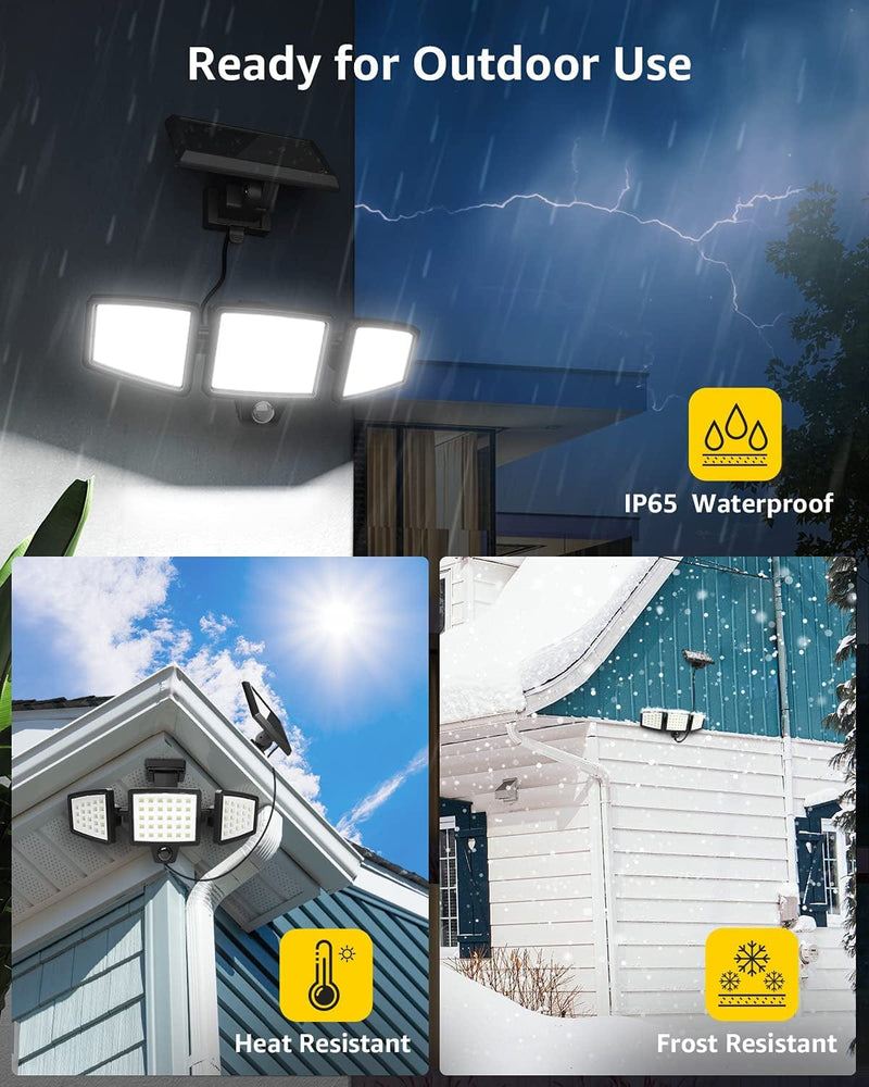 Lepro Solar Flood Lights Outdoor, WL5000 Motion Activated Security Lights, Separate Solar Panel, 3 Adjustable Head 270° Wide Lighting Angle, IP65 Waterproof Wall Lamp for Porch Yard Garage, 2 Packs Home & Garden > Lighting > Lamps Lepro   
