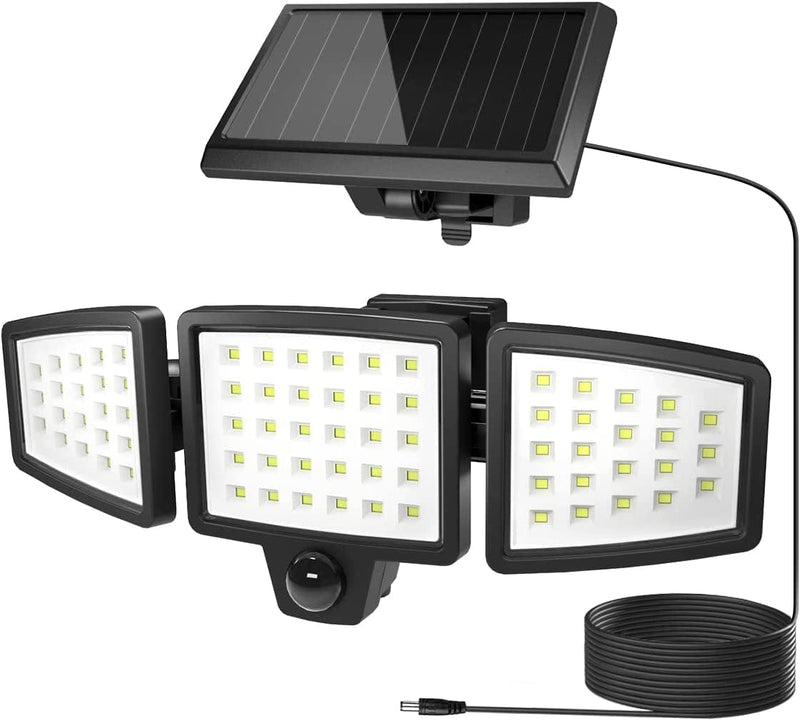 Lepro Solar Flood Lights Outdoor, WL5000 Motion Activated Security Lights, Separate Solar Panel, 3 Adjustable Head 270° Wide Lighting Angle, IP65 Waterproof Wall Lamp for Porch Yard Garage, 2 Packs Home & Garden > Lighting > Lamps Lepro 1  