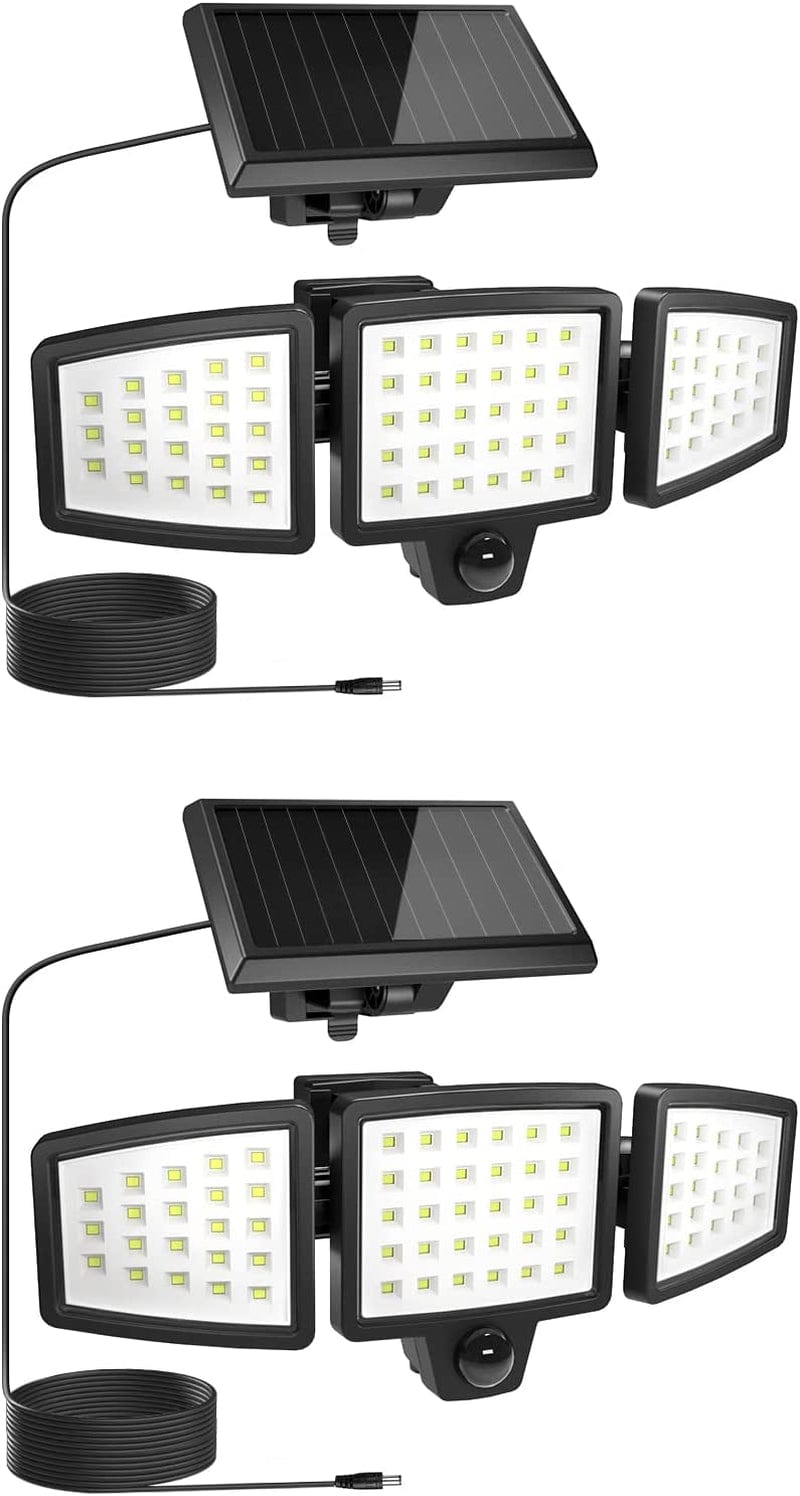Lepro Solar Flood Lights Outdoor, WL5000 Motion Activated Security Lights, Separate Solar Panel, 3 Adjustable Head 270° Wide Lighting Angle, IP65 Waterproof Wall Lamp for Porch Yard Garage, 2 Packs Home & Garden > Lighting > Lamps Lepro 2  