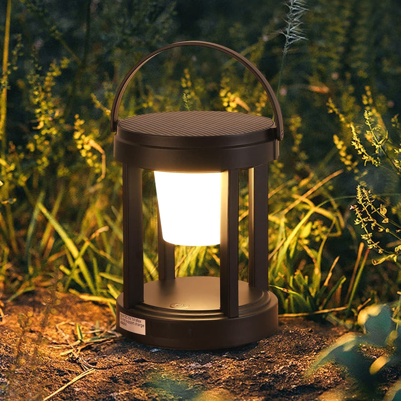 LETRY Outdoor Table Lamp, 3-Level Brightness LED Nightstand Lantern, Portable Rechargeable Solar Lamp Waterproof, Touch Control Outdoor Lamps Cordless Lantern for Patio/Walking/Reading/Camping Home & Garden > Lighting > Lamps LETRY Round  