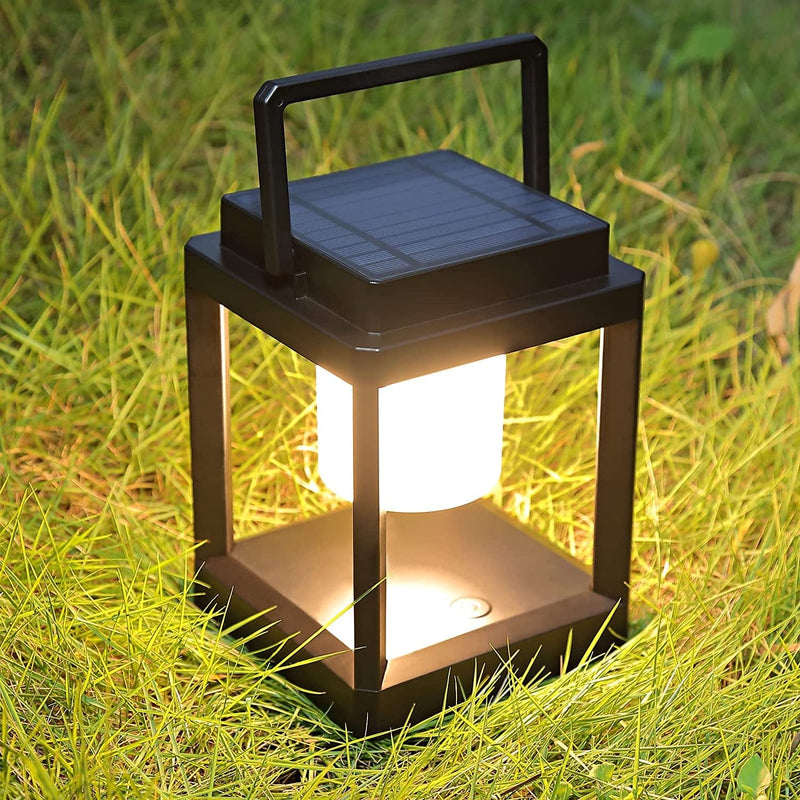 LETRY Outdoor Table Lamp, 3-Level Brightness LED Nightstand Lantern, Portable Rechargeable Solar Lamp Waterproof, Touch Control Outdoor Lamps Cordless Lantern for Patio/Walking/Reading/Camping Home & Garden > Lighting > Lamps LETRY Rectangular  