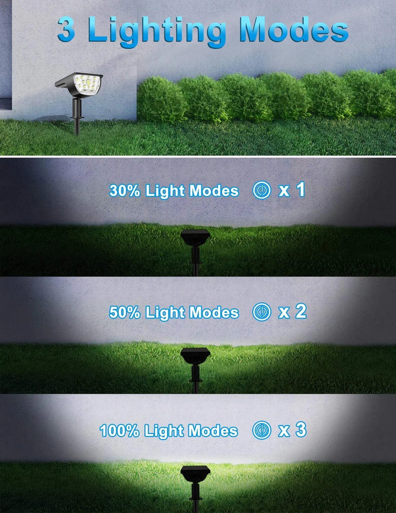 Liblins Solar Landscape Spotlights Outdoor, [6 Pack/3 Modes] 2-In-1 Solar Landscaping Spotlights, IP67 Waterproof Solar Powered Wall Lights for Yard Garden Patio Driveway Pool (Cold White/33 LED)