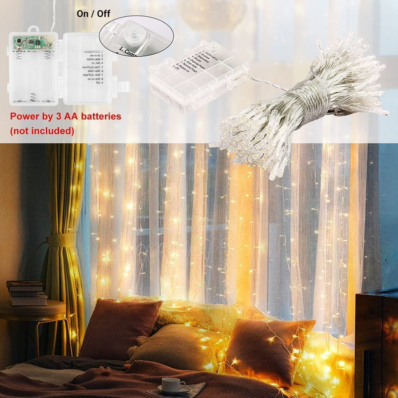 LIGEDMAS 42.6FT Extra-Long 120 LED Battery Operated String Lights,8 Modes IP65 Waterproof Fairy String Lights with Timer Indoor/Outdoor for Christmas