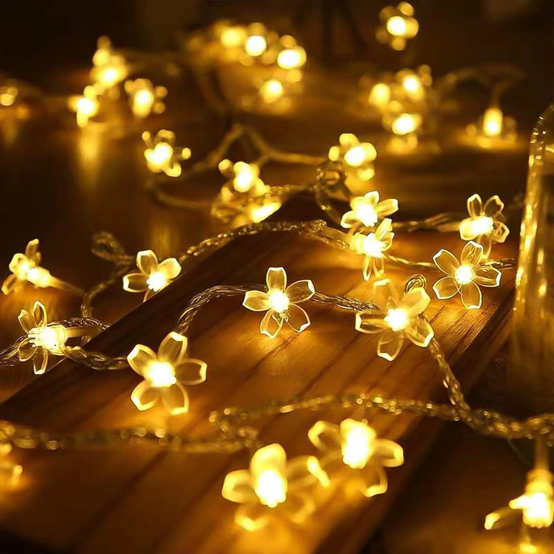 LIGHTOP Battery Operated Flower String Lights 30LED Cherry Blossom Fairy Light Waterproof Indoor Decoration for Camping,Garden Fence,Birthday,Christmas,Wedding Party,Bedroom (Warm White) Home & Garden > Lighting > Light Ropes & Strings LIGHTOP Warm White  