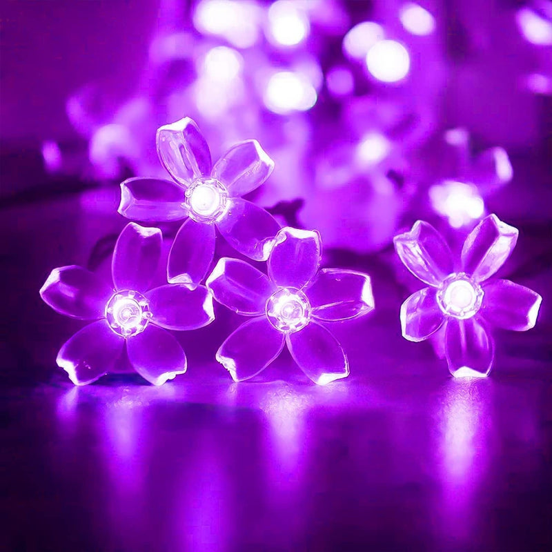 LIGHTOP Battery Operated Flower String Lights 30LED Cherry Blossom Fairy Light Waterproof Indoor Decoration for Camping,Garden Fence,Birthday,Christmas,Wedding Party,Bedroom (Warm White) Home & Garden > Lighting > Light Ropes & Strings LIGHTOP Purple  