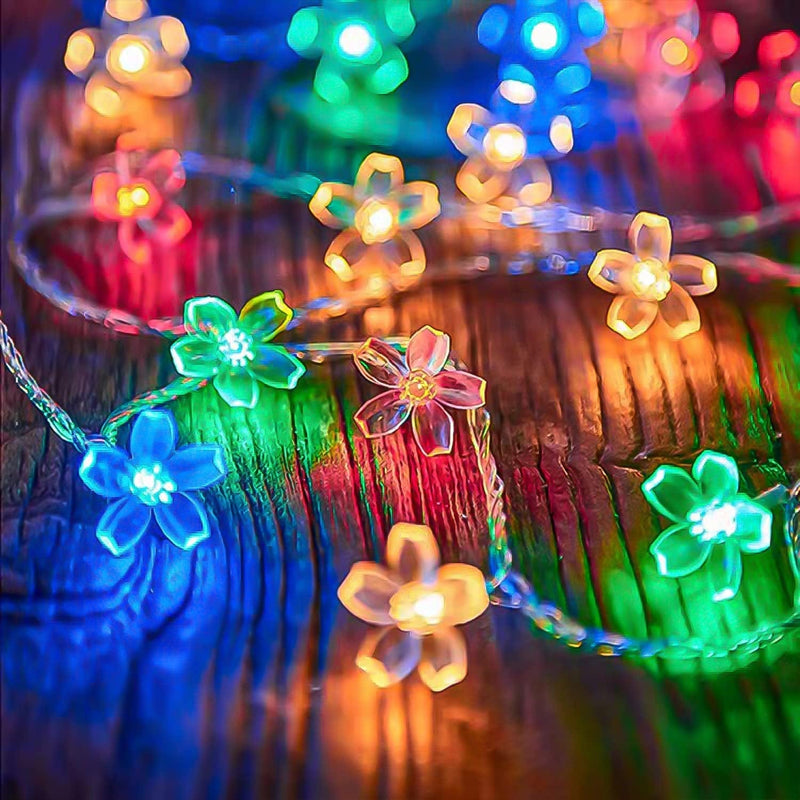 LIGHTOP Battery Operated Flower String Lights 30LED Cherry Blossom Fairy Light Waterproof Indoor Decoration for Camping,Garden Fence,Birthday,Christmas,Wedding Party,Bedroom (Warm White) Home & Garden > Lighting > Light Ropes & Strings LIGHTOP Multicolor  