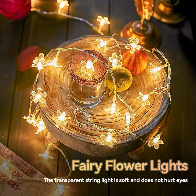 LIGHTOP Battery Operated Flower String Lights 30LED Cherry Blossom Fairy Light Waterproof Indoor Decoration for Camping,Garden Fence,Birthday,Christmas,Wedding Party,Bedroom (Warm White) Home & Garden > Lighting > Light Ropes & Strings LIGHTOP   