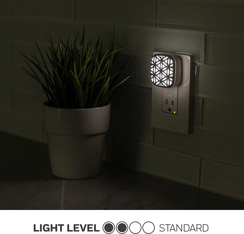 Lights by Night Decorative LED Night Light, Brushed Nickel Flower Design, Plug-In, Dusk to Dawn Sensor, Ul-Certified, Home Décor, Ideal for Bedroom, Bathroom, Kitchen, Hallway, 54744, 2 Pack Home & Garden > Lighting > Night Lights & Ambient Lighting Jasco Products Company, LLC   