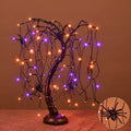 LIGHTSHARE 24-Inch Halloween Willow Tree LED Bonsai Night Light,80 LED Lights, Battery Powered or DC Adapter(Included),Orange for Home, Festival,Nativity, Party, and Christmas Decoration Home & Garden > Decor > Seasonal & Holiday Decorations LIGHTSHARE Purple & Orange  