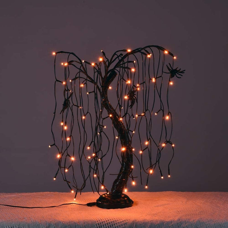 LIGHTSHARE 24-Inch Halloween Willow Tree LED Bonsai Night Light,80 LED Lights, Battery Powered or DC Adapter(Included),Orange for Home, Festival,Nativity, Party, and Christmas Decoration Home & Garden > Decor > Seasonal & Holiday Decorations LIGHTSHARE   