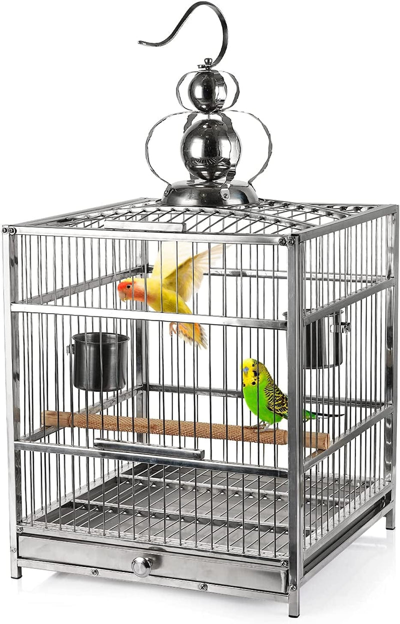 Lilithye Hanging Bird Cage Parakeet Cage Accessories Outdoor Pet Bird Travel Cages Perches with Stand for Conure Canary Parekettes Macaw Finch Cockatoo Budgie Cockatiels Animals & Pet Supplies > Pet Supplies > Bird Supplies > Bird Cages & Stands Lilithye C  