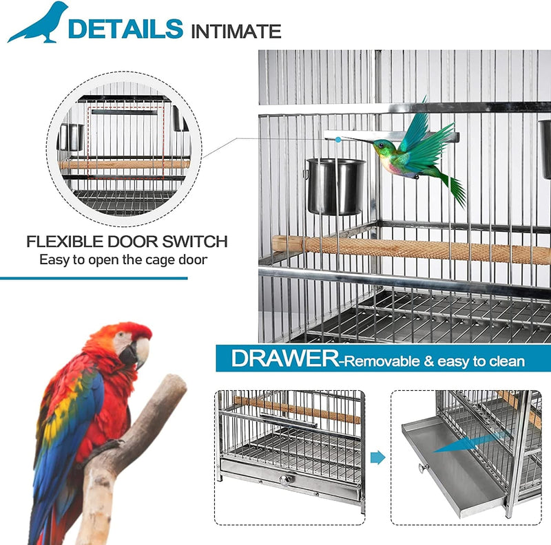 Lilithye Hanging Bird Cage Parakeet Cage Accessories Outdoor Pet Bird Travel Cages Perches with Stand for Conure Canary Parekettes Macaw Finch Cockatoo Budgie Cockatiels Animals & Pet Supplies > Pet Supplies > Bird Supplies > Bird Cages & Stands Lilithye   