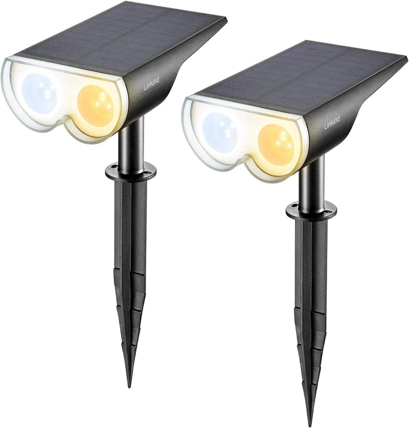 Linkind Starray Solar Spot Lights Outdoor Color Changing, IP67 Solar Lights Outdoor Waterproof, Auto On/Off 16 Leds Multicolor Solar Landscape Spotlights for Pathway, Patio, Gate, Fence, 2 Pack Home & Garden > Lighting > Flood & Spot Lights Linkind Dual Color 2 pack 